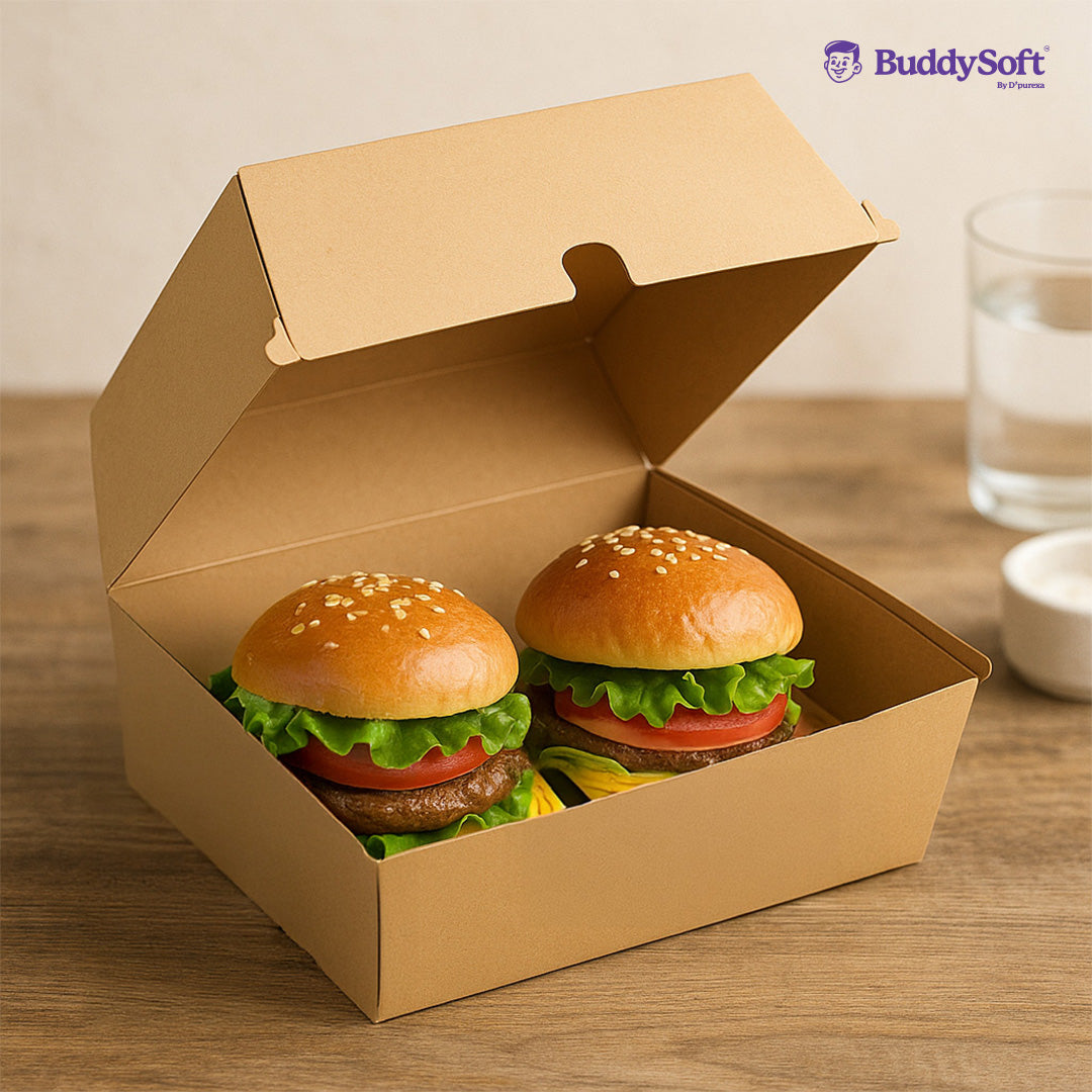 Cardboard Double Hamburger Box