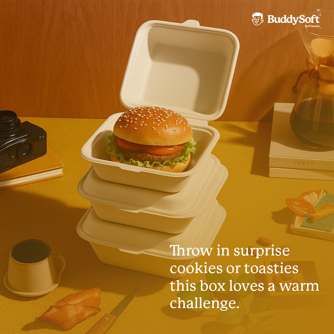 White Single Burger Disposable Box