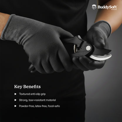 AntiSlip Nitrile Gloves – Black –XL