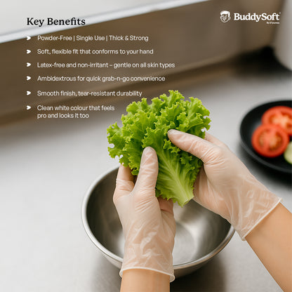 Vinyl Gloves - Transparent -Small