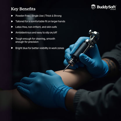 Vinyl Gloves - Blue - Small