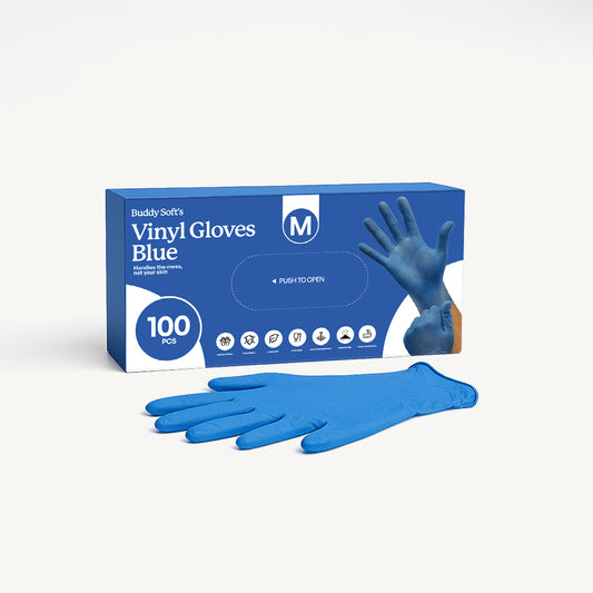 Vinyl Gloves - Blue - Medium