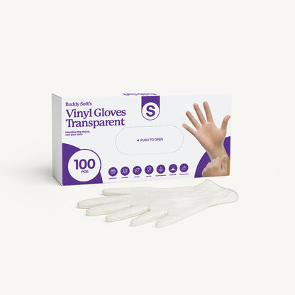 Vinyl Gloves - Transparent -Small