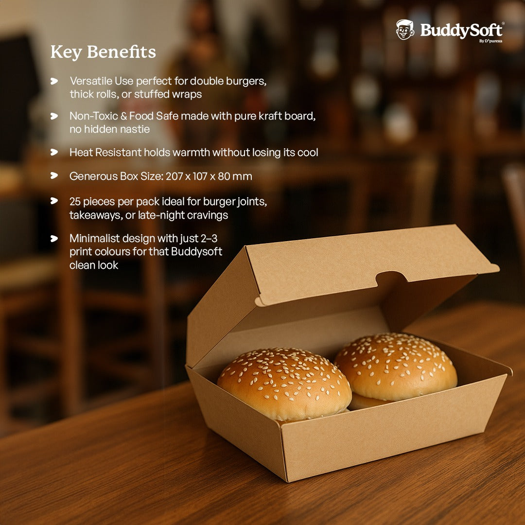 Cardboard Double Hamburger Box